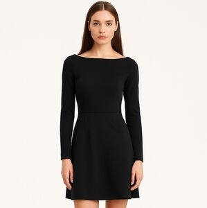 knee length dresses for ladies Ciao Lucia Genevieve Black Velvet Mini Dress with Bow XL main image 1